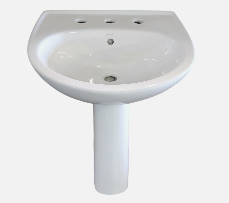 Sterling Sacramento 21-1/4″ Pedestal Bathroom Sink 3-Hole with Base