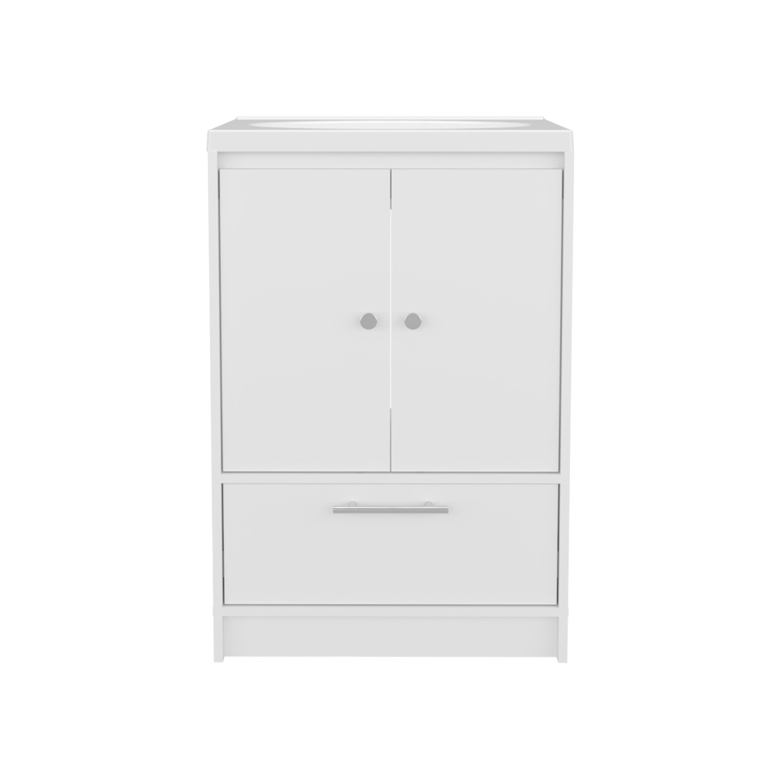 60″ Bathroom Vanity with Two Doors & Three Drawers White