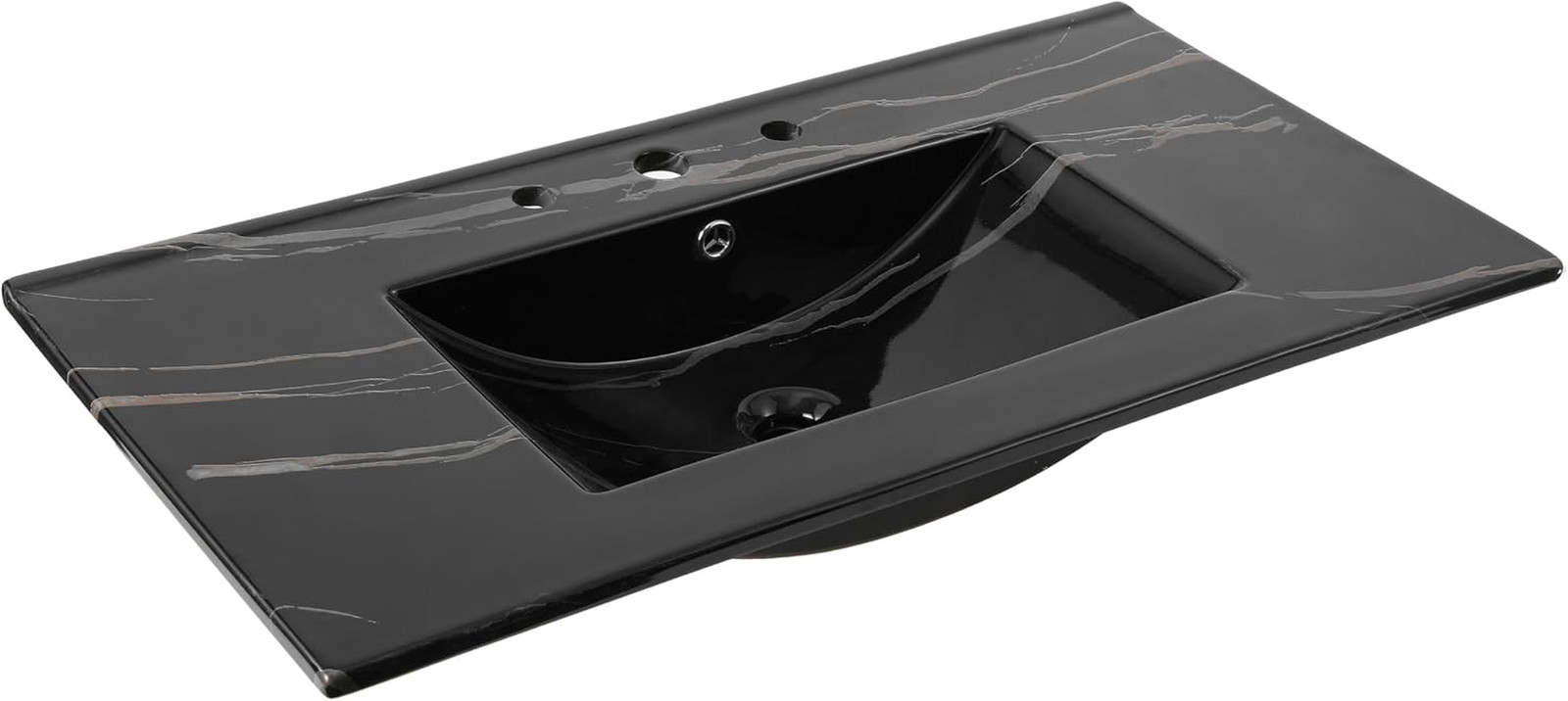 Ancillary 36″ Bathroom 3-Hole Sink Top, White | Ceramic Vanity, 18.25″ Rectangul
