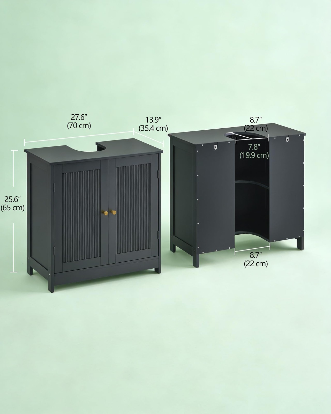 Bathroom Vanity Sink Cabinet, Under Sink Storage Cabinet with 2 Fluted Doors …