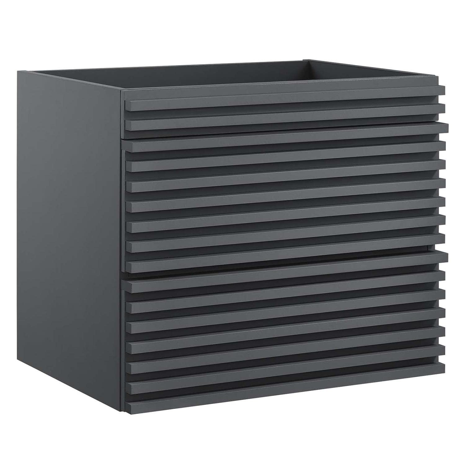 Modway Render 23.5″ MDF Wood Wall-Mount Bathroom Vanity Cabinet in Gray