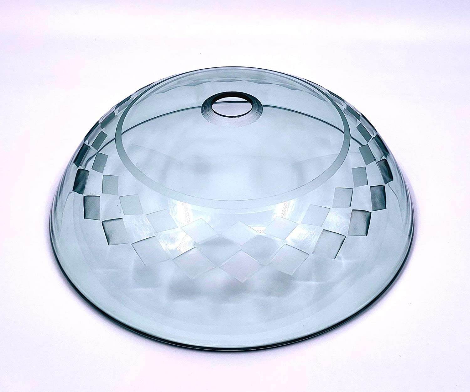 Glass Sink Round Vessel Bathroom Sink Set Faucet Pop up Squares Pattern