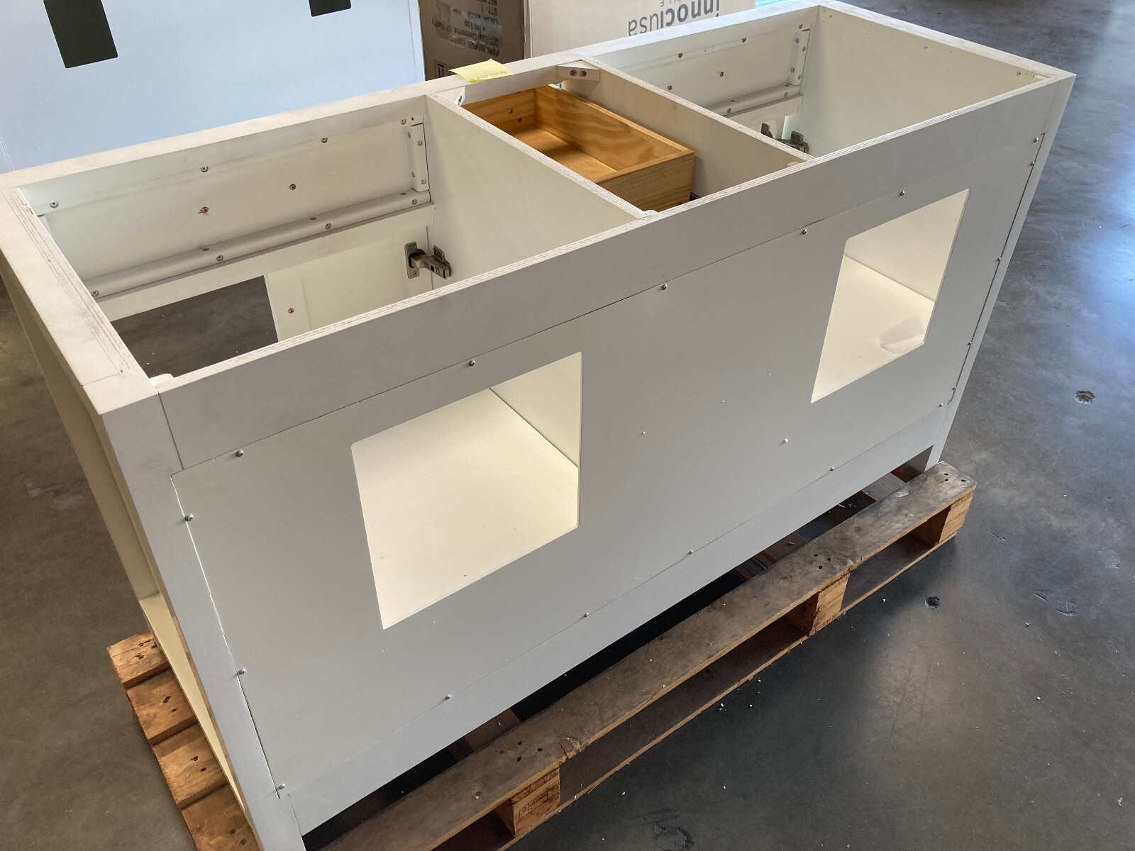 60″ White, Solid Wood, Double Vanity (No Countertop), LOCAL PICKUP ONLY (CA)