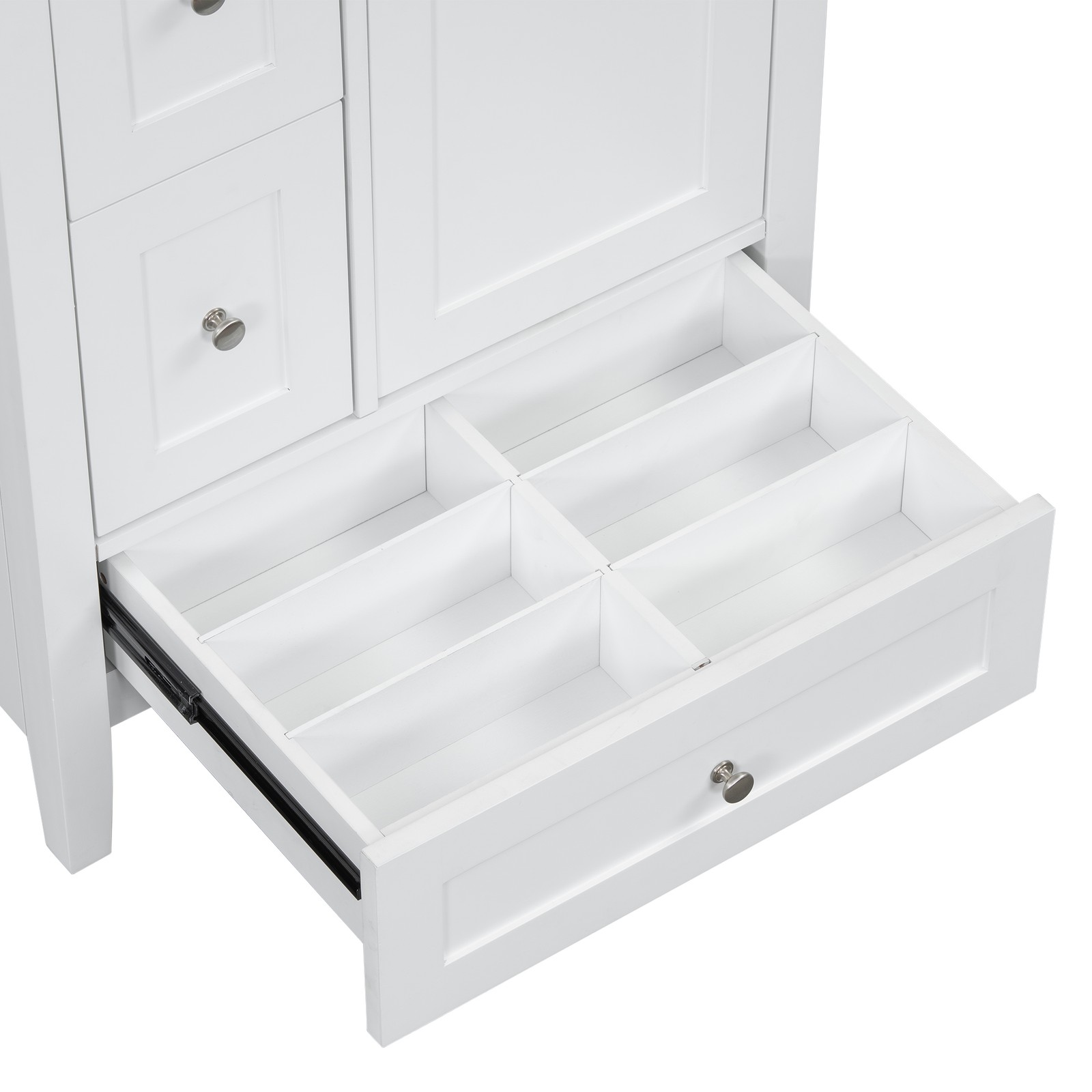 24″ Bathroom Vanity w/Storage, Adjustable Shelf Modern Bathroom Storage Cabinet