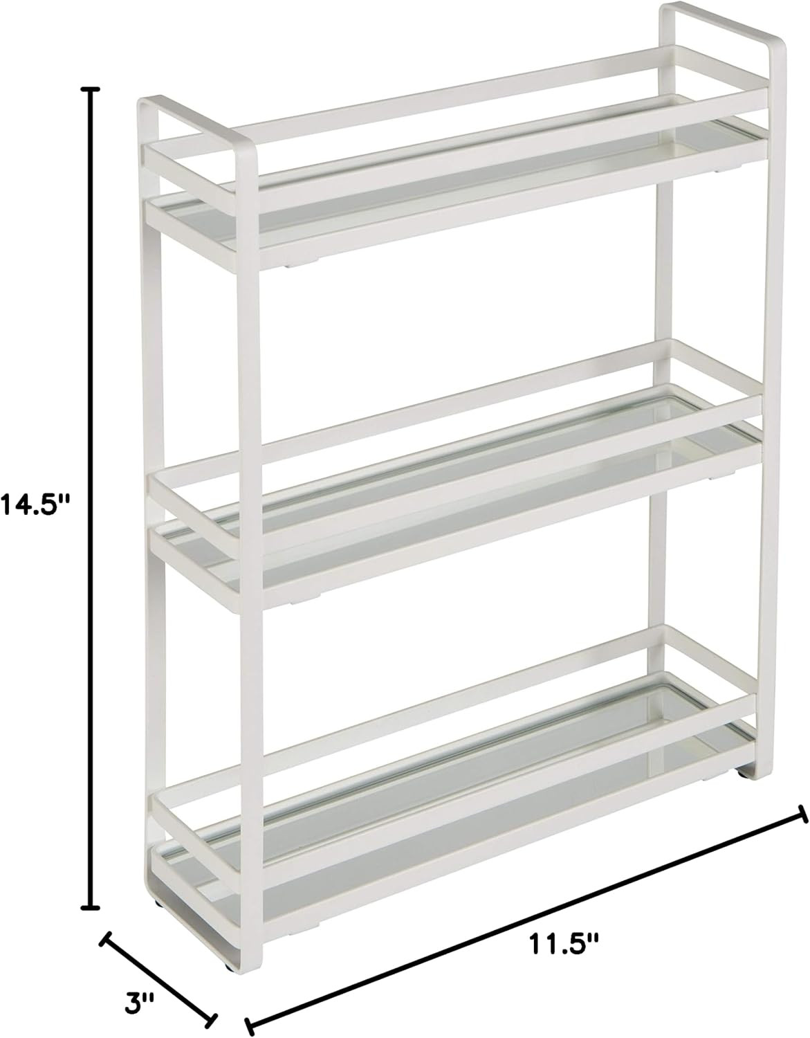3 Tier Slim Flat Wired Rails Vanity Tray | Reflective Mirror Base | Dresser | Co