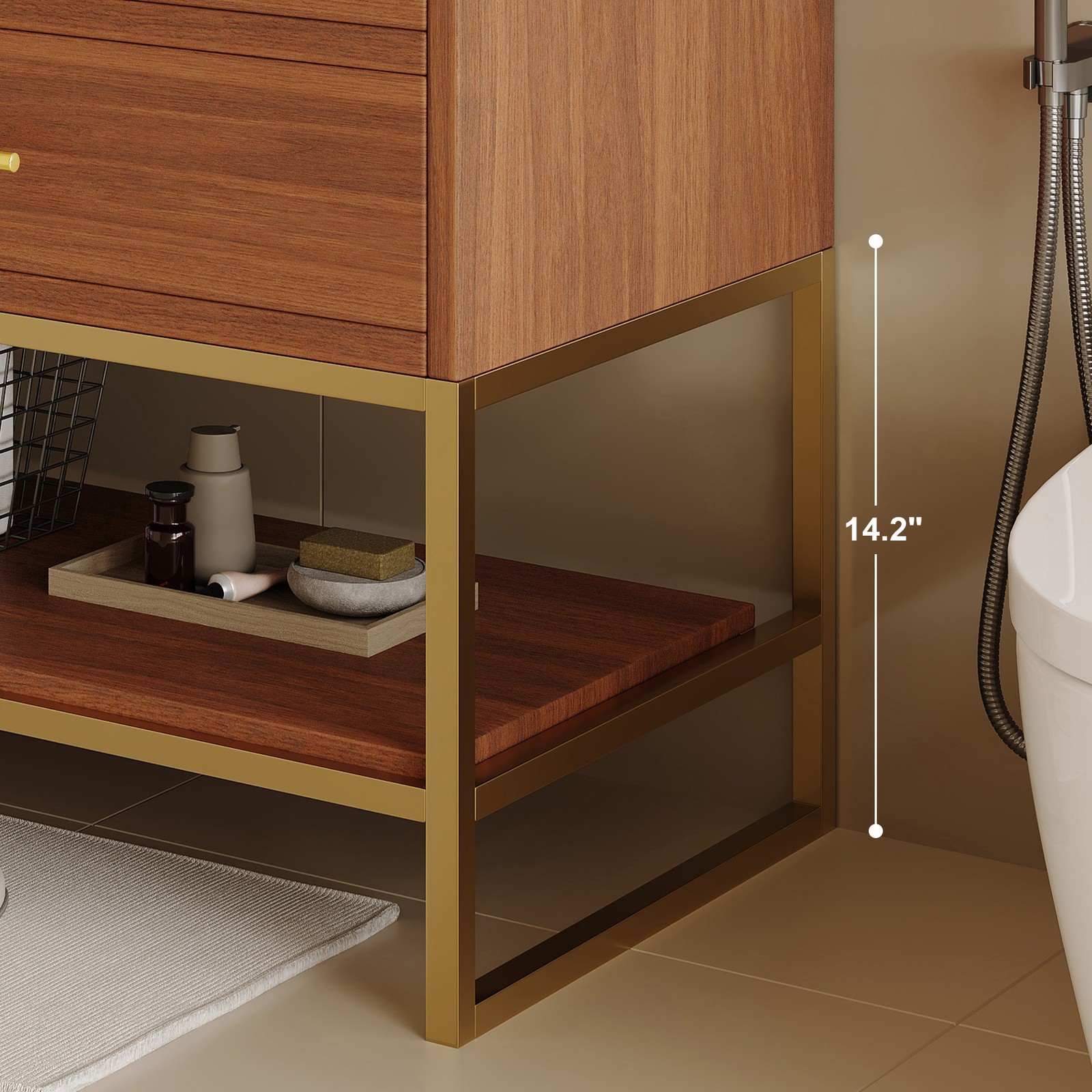 29.9″ Modern Free-standing Bathroom Vanity with Sintered Stone Top