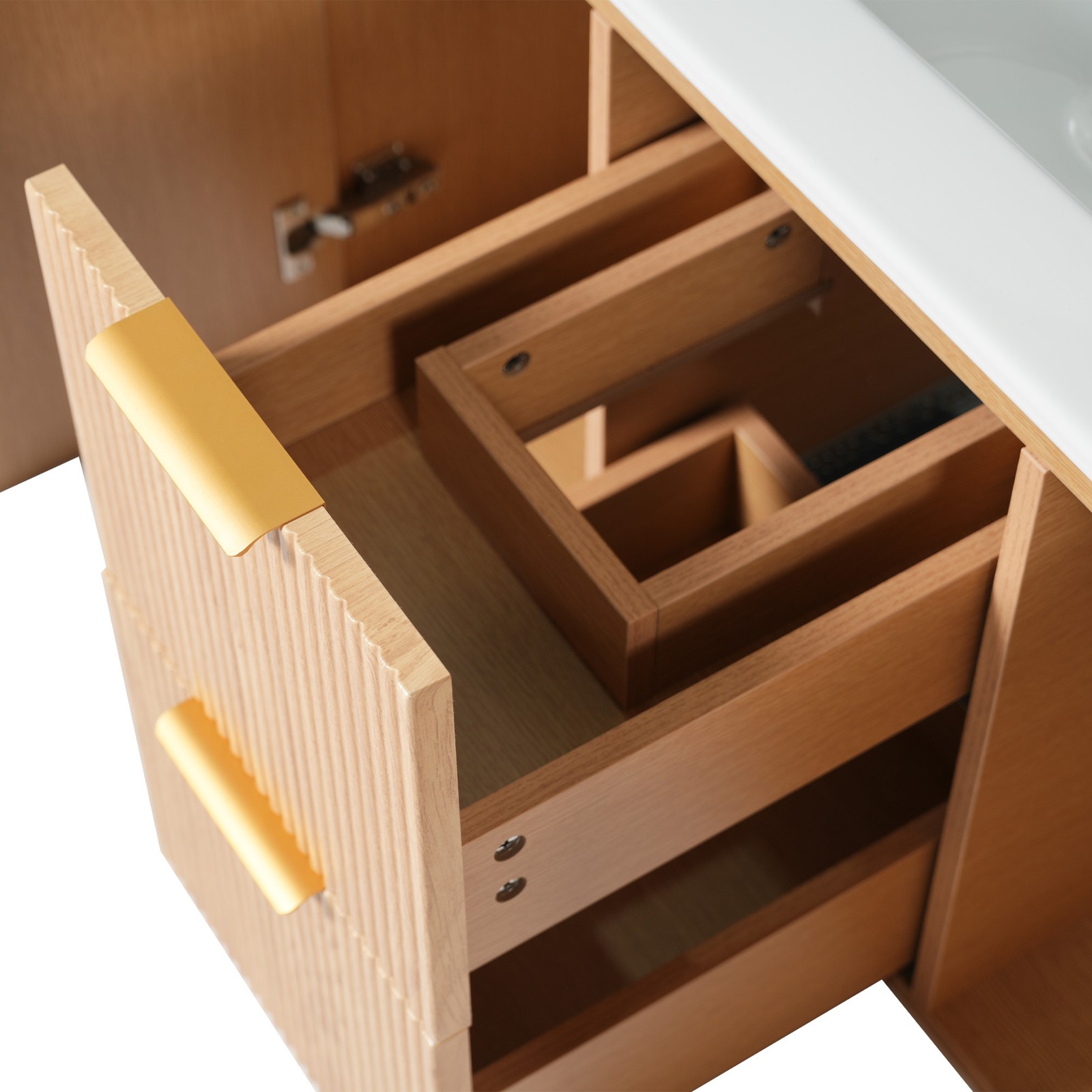 36 Inch Single Sink Bathroom Vanity with Ceramic Top, MDF Cabinet