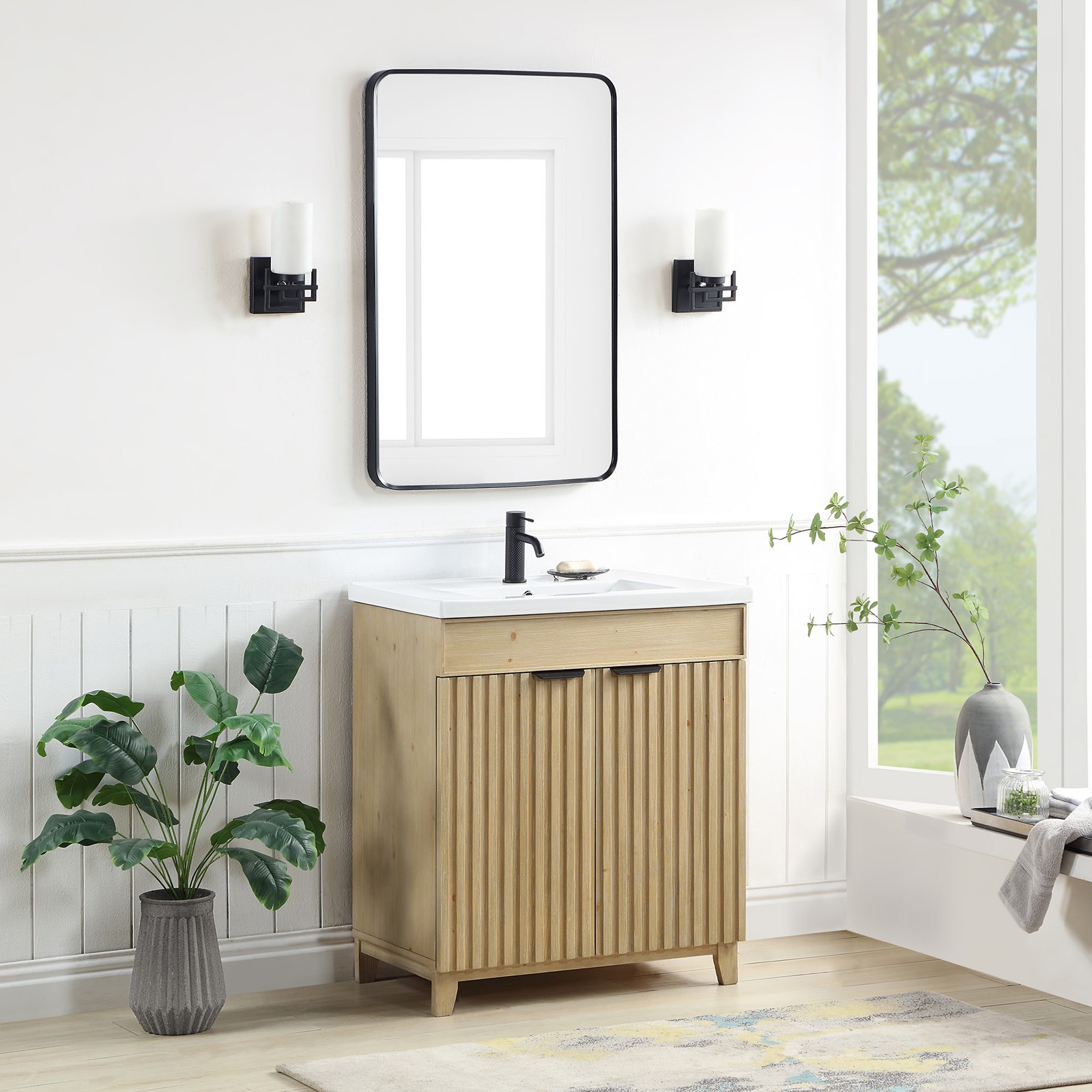 Miseno MV-PALO30-WHT Palos 30″ – Spruce Antique Brown