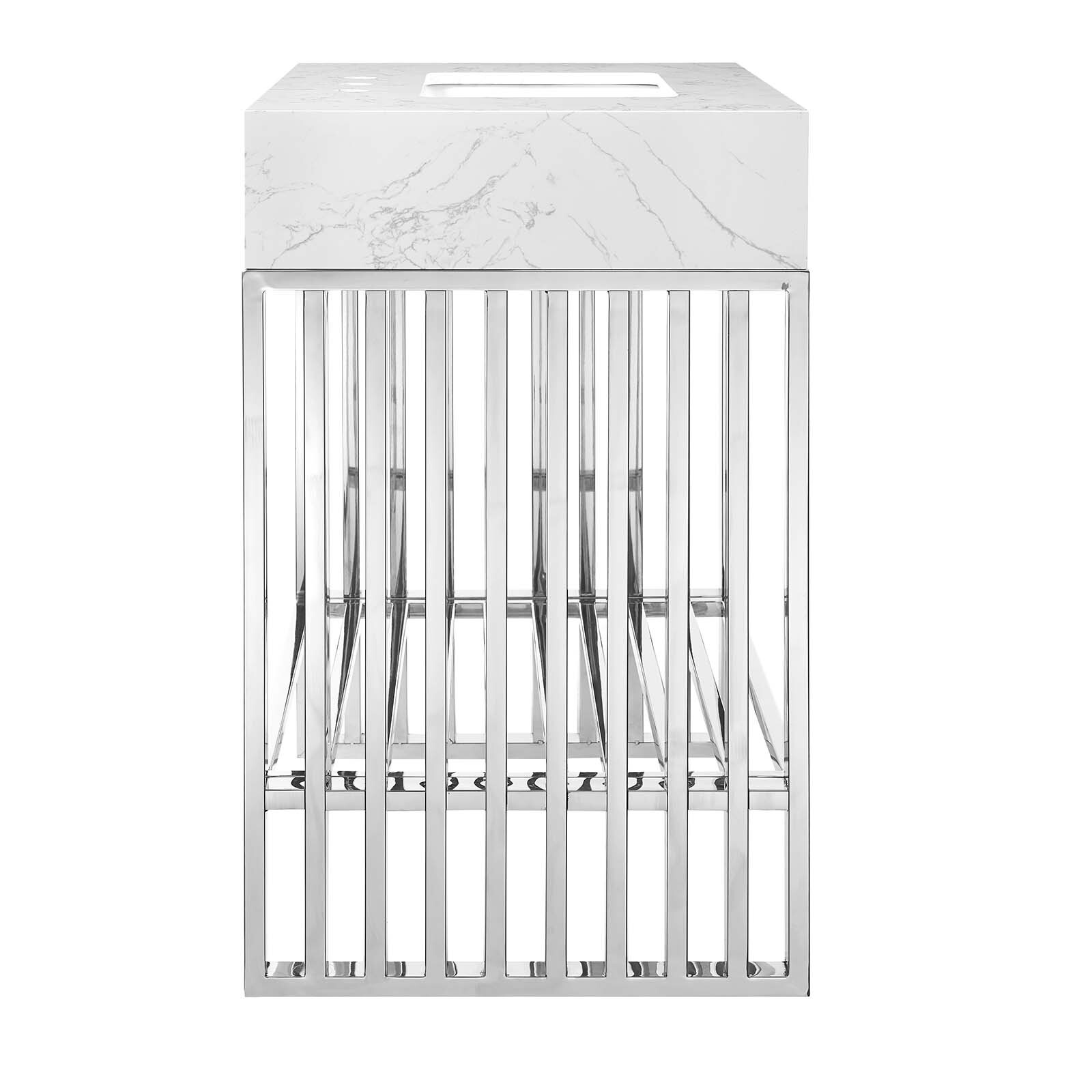 Modway Gridiron 30″ Bathroom Vanity in White Silver