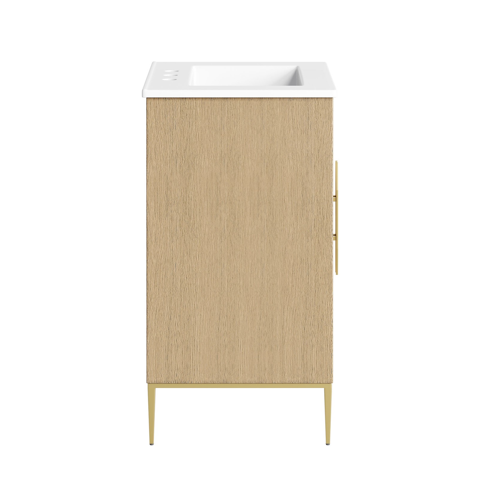 Modway Awaken 24″ Bathroom Vanity in Oak White With Ceramic Sink Basin