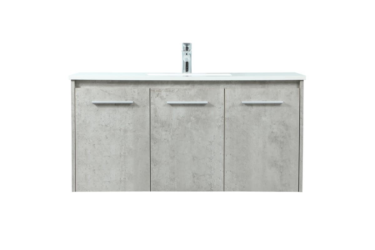 Elegant Lighting VF44540M Penn 40″ Wall Mounted Single Basin – Grey