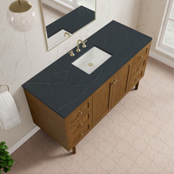 60″ James Martin Laurent 545-V60S-HNO-3CSP Vanity Cabinet Charcoal Soapstone Top