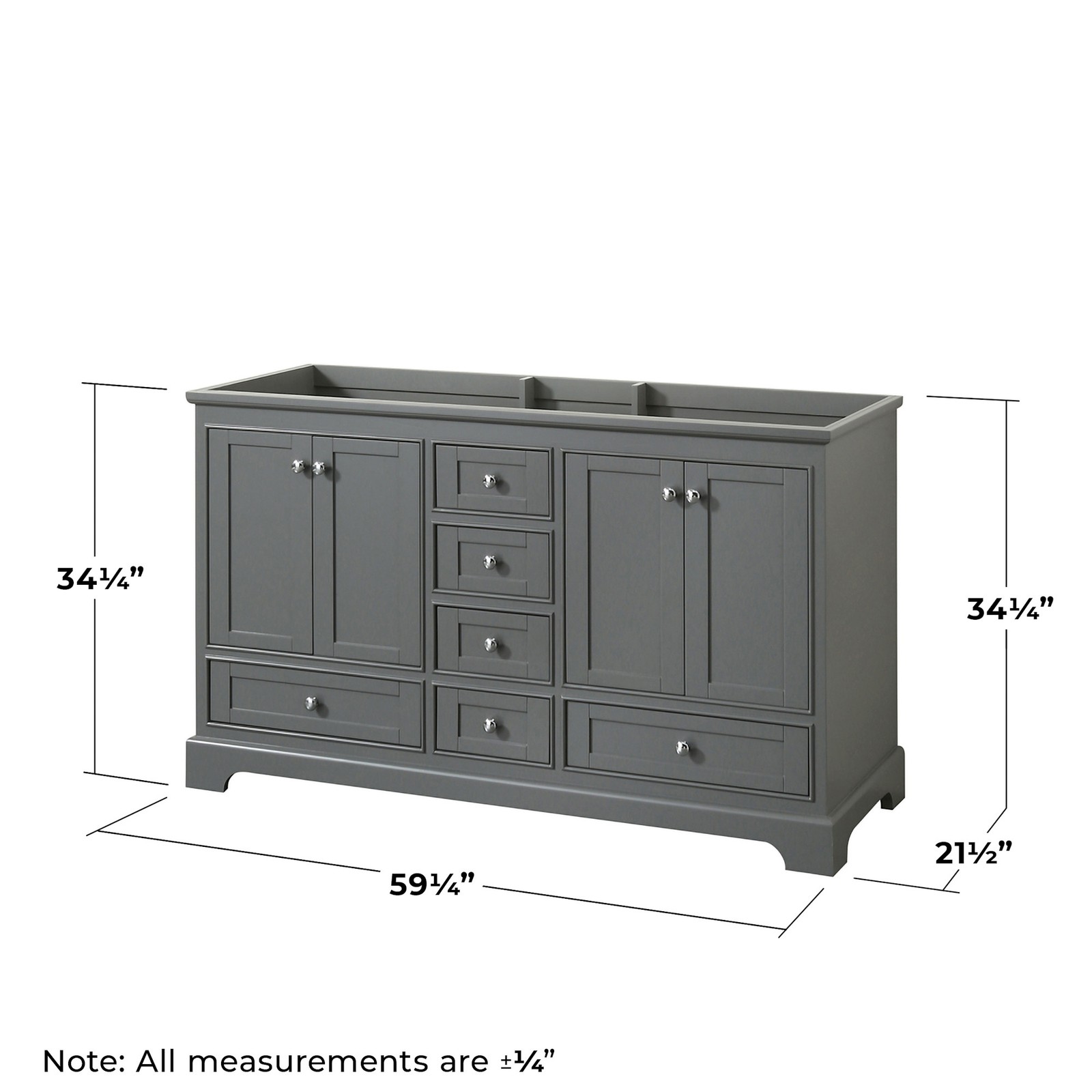 Wyndham Collection WCS202060DCXSXXMXX Deborah 59-1/4″ Double – Dark Gray / Matte