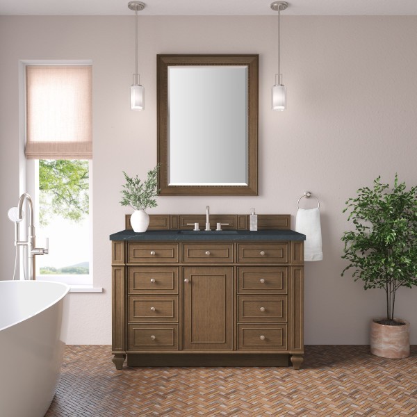 48″ James Martin Bristol 157-V48-SBR-3CSP Vanity Cabinet Charcoal Soapstone Top