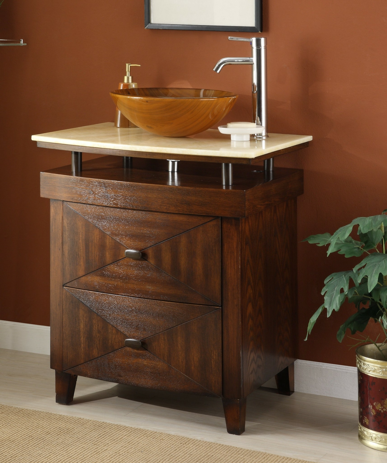 28 inch Verdana Onyx Counter Top Vessel Sink Bathroom Vanity # SW029