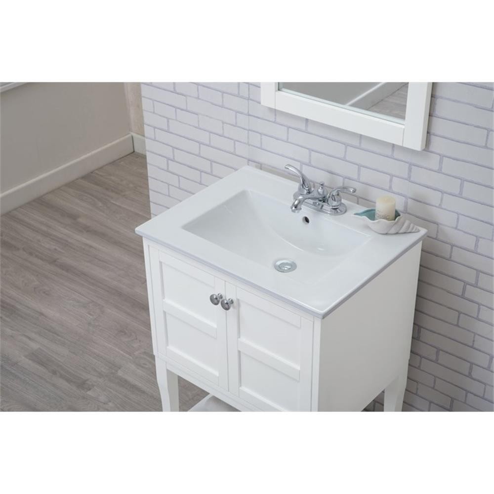 Elegant Decor Mason 24″ 2-Door Wood Single Bathroom Vanity in White