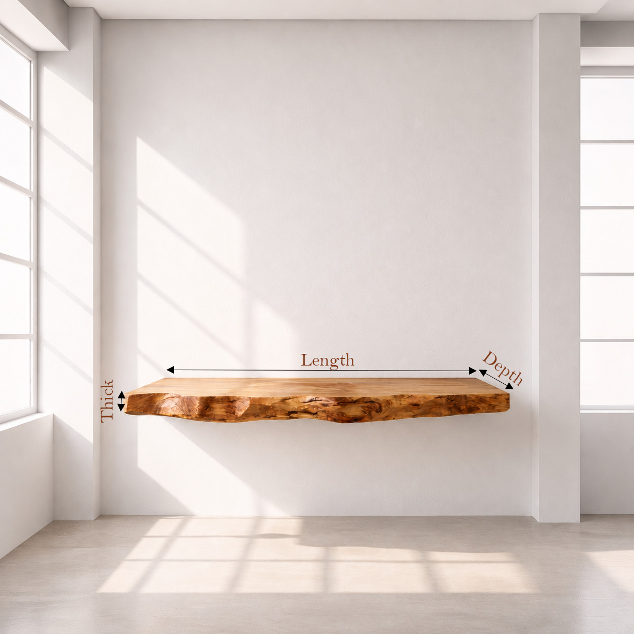 Organic Modern Bathroom Vanity – Natural Edge Solid Wood Slab Sink Console