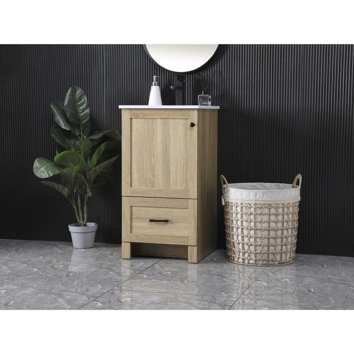 Elegant Lighting VF2818MW Soma 18 X 34 inch Mango Wood Bathroom Vanity Cabinet