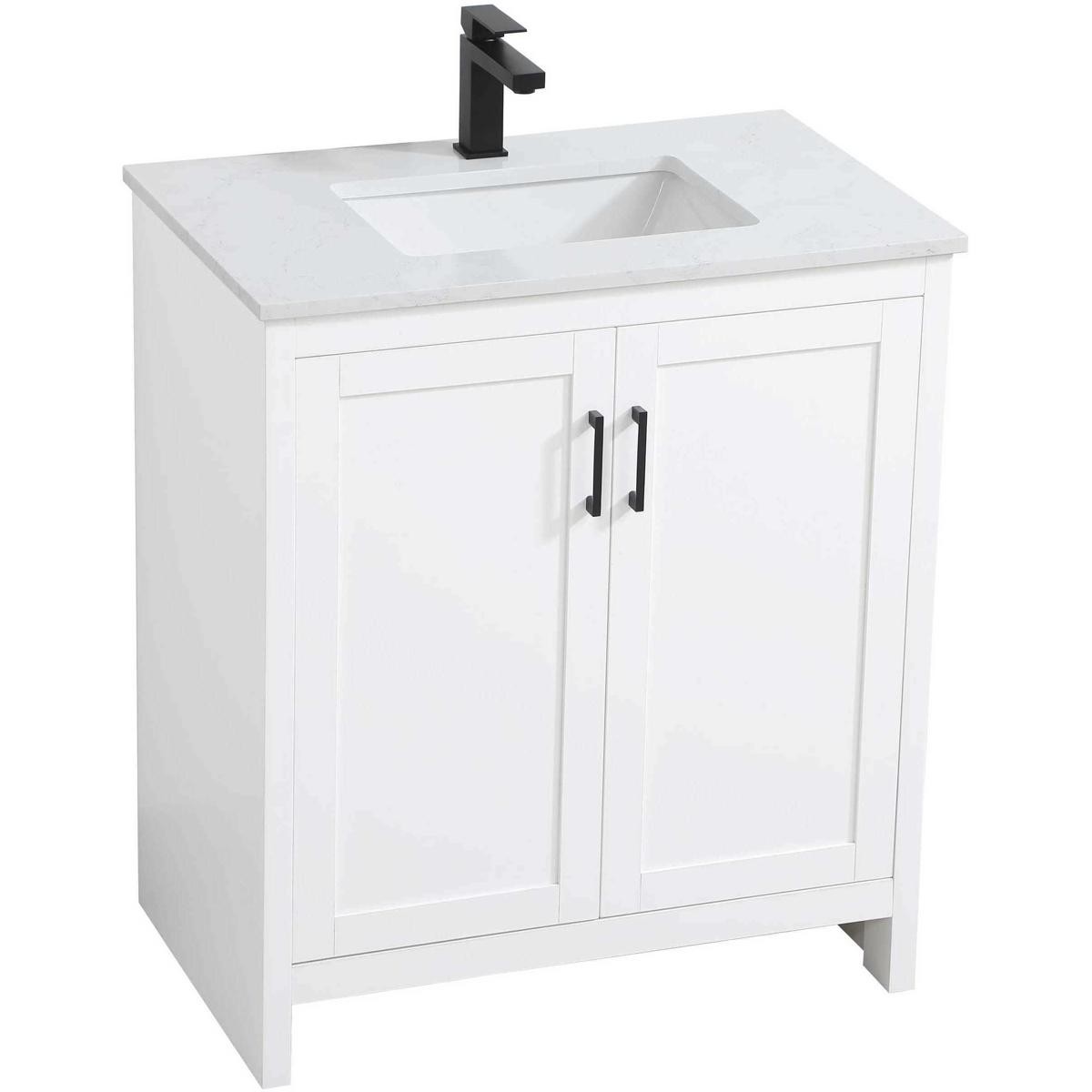 Elegant Lighting VF25130MWH Finnley 30 X 34 inch White Bathroom Vanity Cabinet