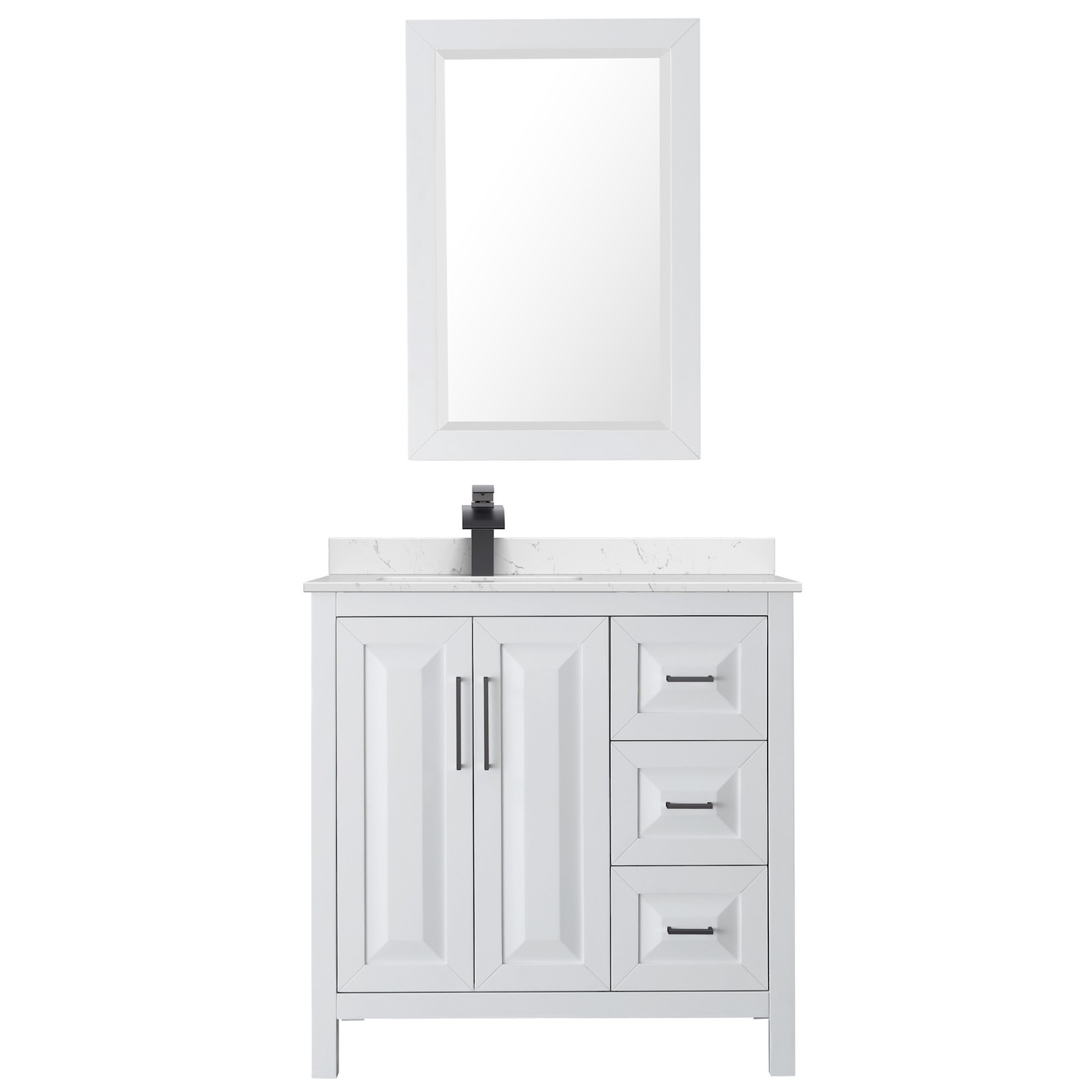Wyndham Collection WCV252536S-Left-VCA-M24 Daria 36″ – Dark Espresso / White