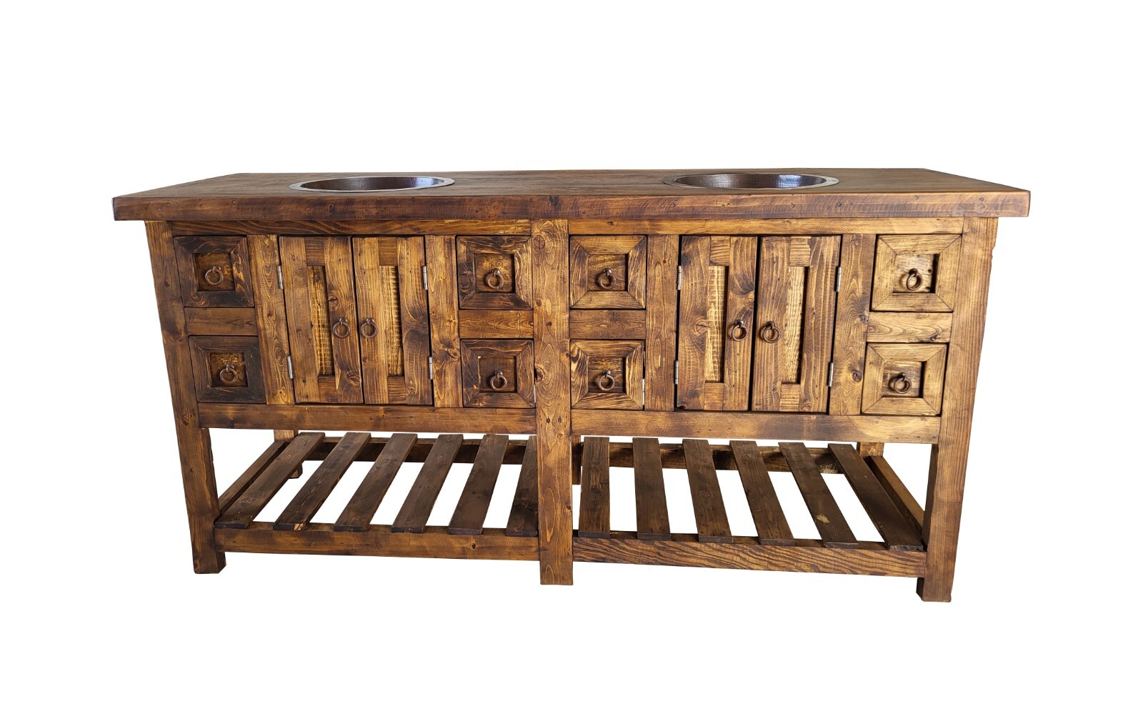 Belmont Rustic Double Sink Bathroom Vanity