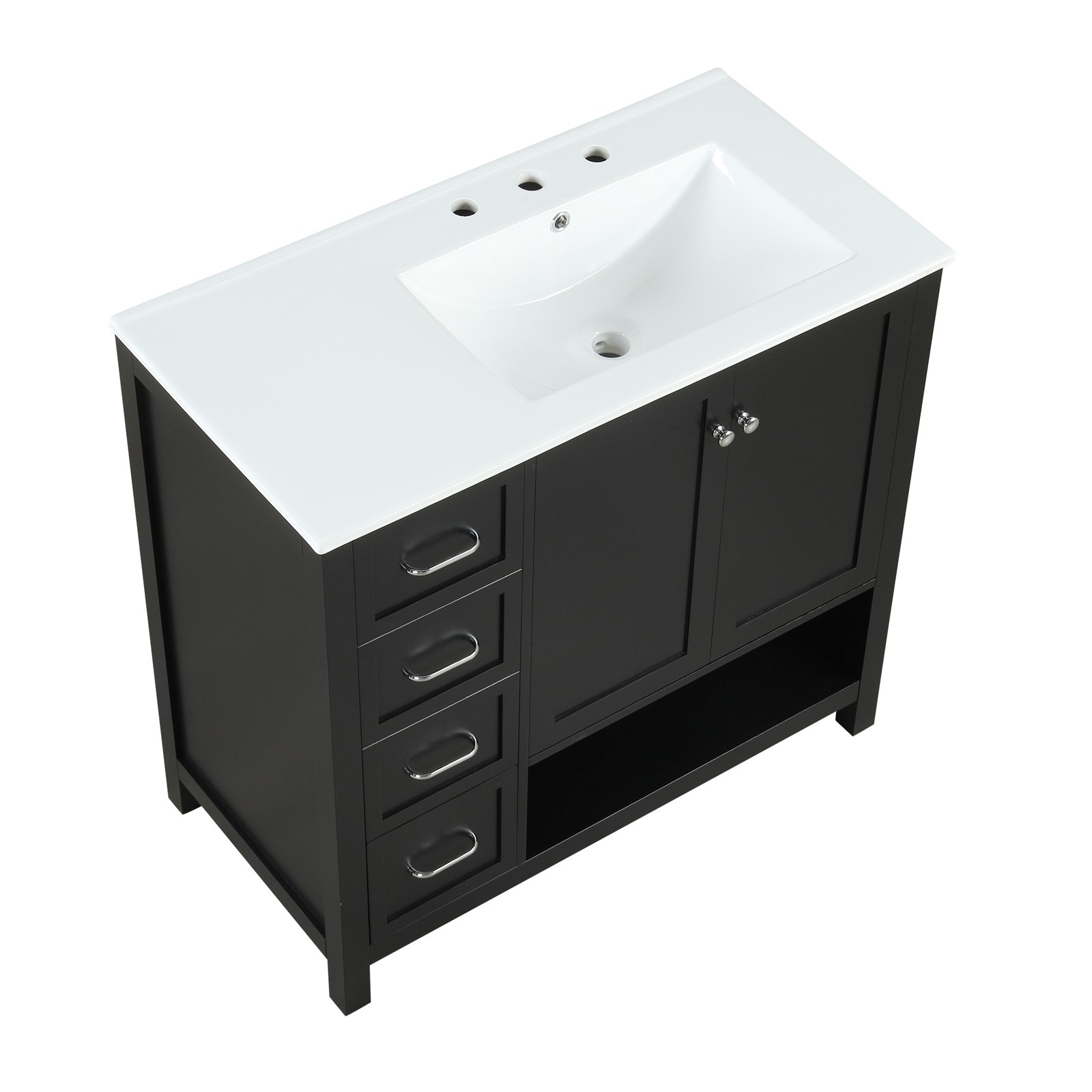 36″ Bathroom Vanity with Sink Top, Cabinet, Two Doors & Two Drawers