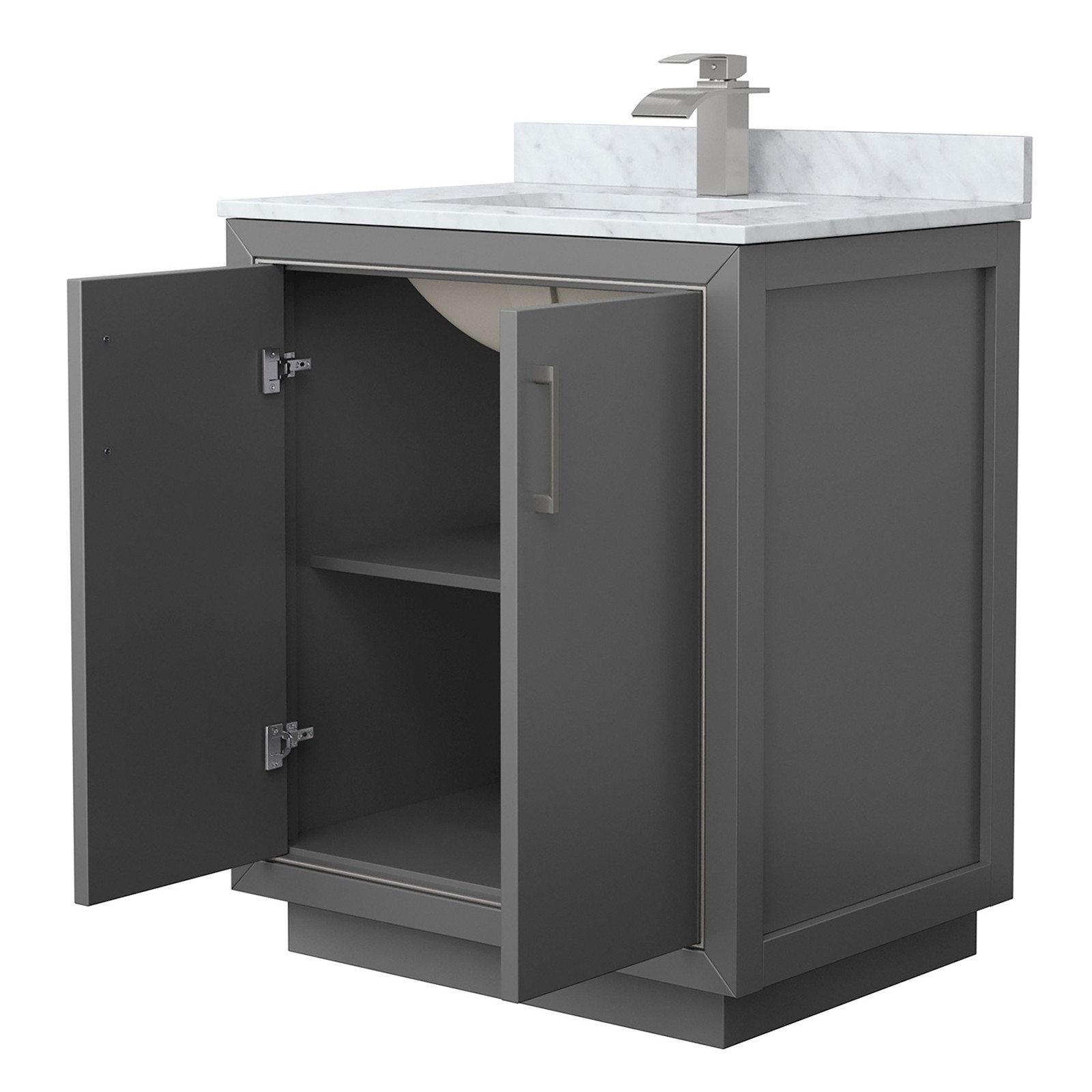 Wyndham Collection WCF1111-30S-NAT-MXX Icon 30″ – Dark Gray / Matte Black