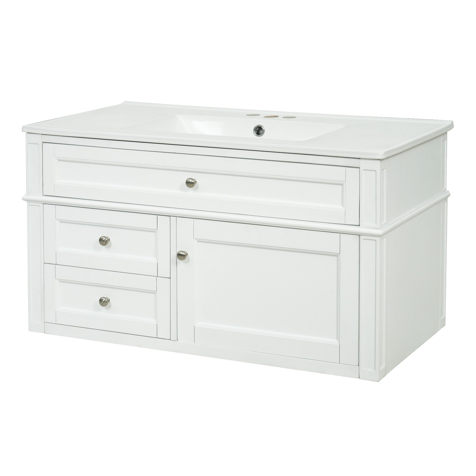 FUNIDEE 36inch Floating Bathroom Vanity Set Storage Cabinet with Sink Combo