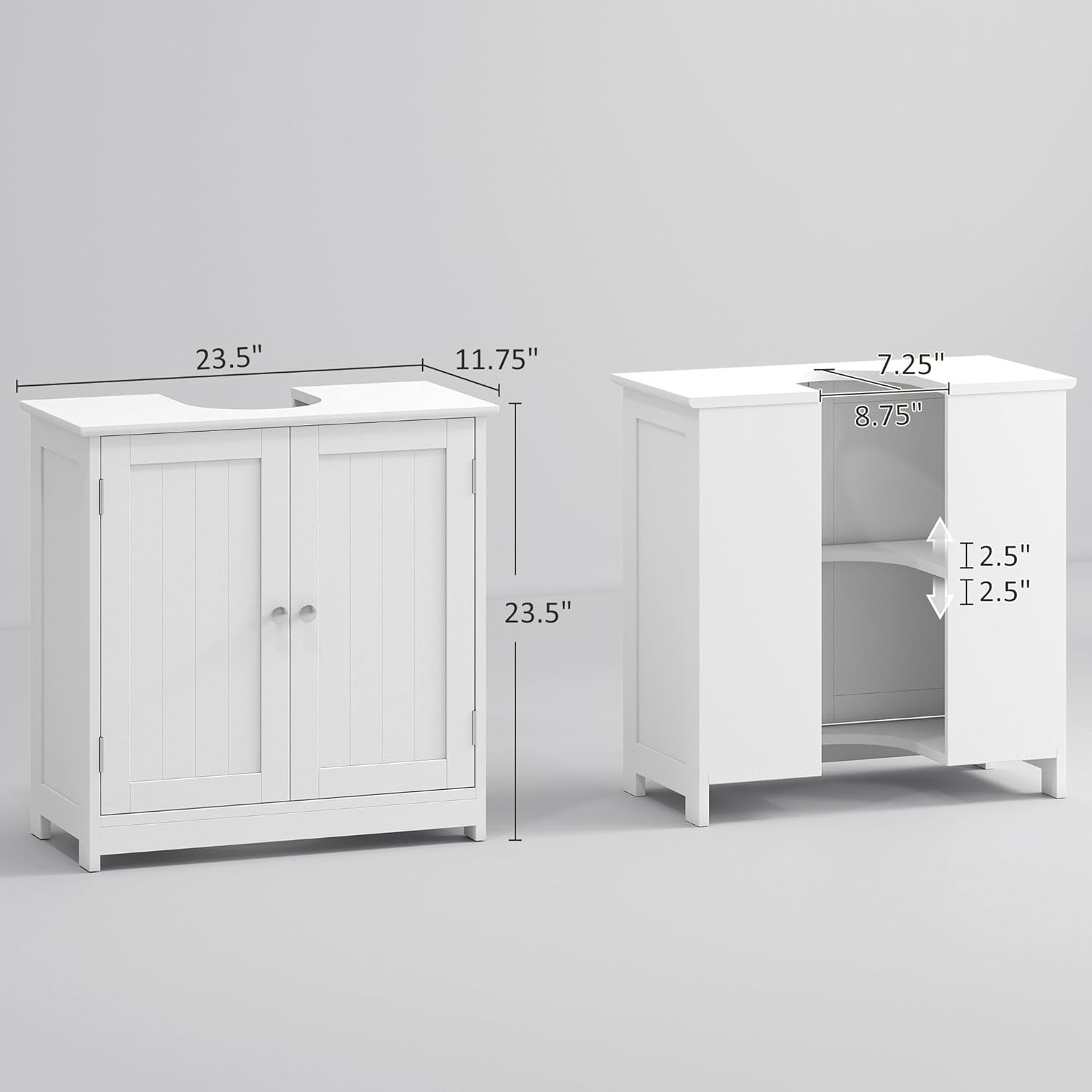23.5″ Pedestal Sink Storage Cabinet Freestanding Bathroom Under Sink Cabinet W/
