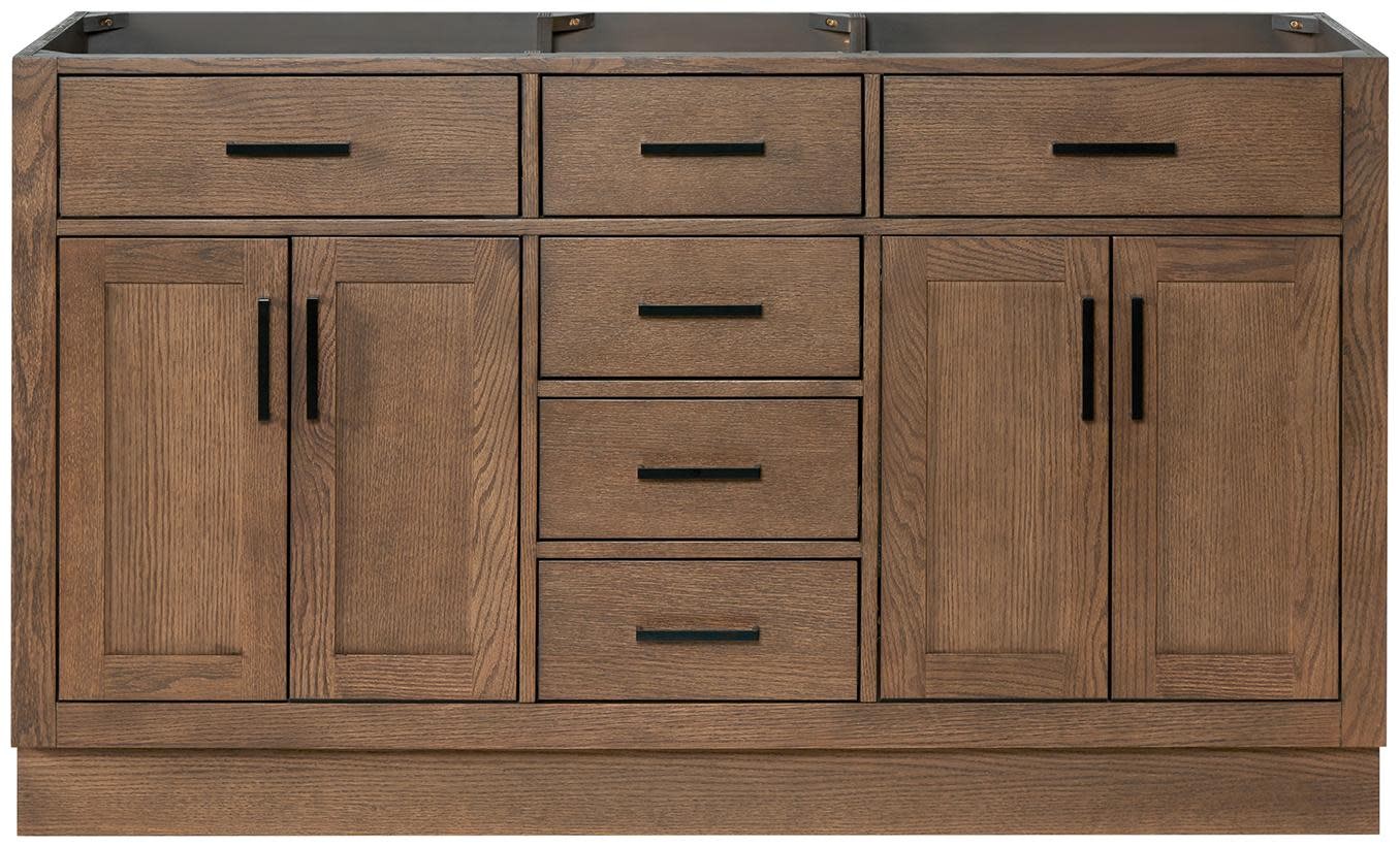 Ariel T060D-BC Hepburn 60″ Double – Brown Oak / Satin Brass Hardware