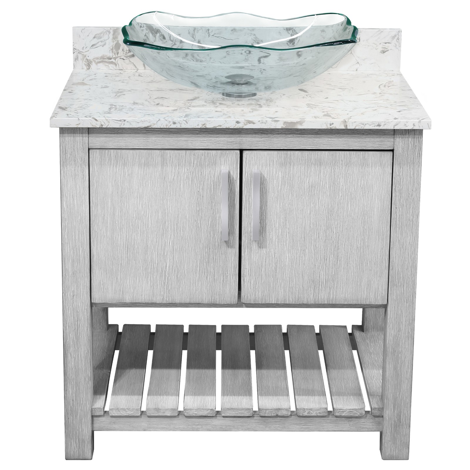 Miseno MV-30SG-6001-317C 30″ – Stonewash Grey / Cafe Mocha Top / Brushed Nickel
