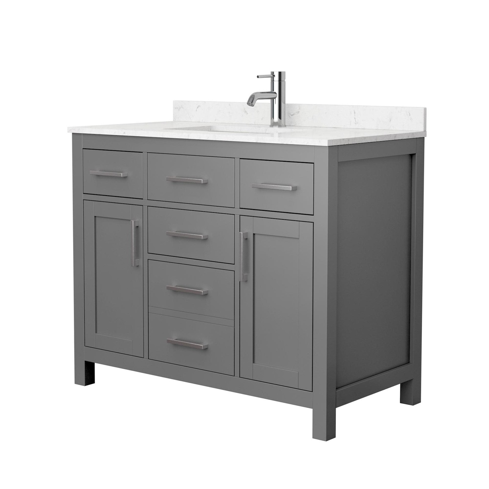 Wyndham Collection WCG242442S-UNSMXX Beckett 42″ – Dark Blue / Carrara Cultured
