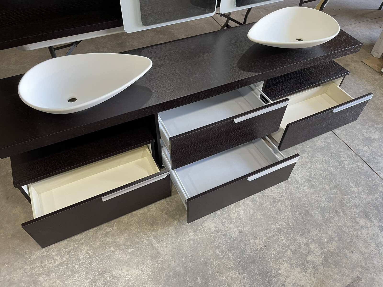 Ardeco Artesi Ultra Modern Bathroom Vanity Cabinet Mirror Set Italy $17K Retail!