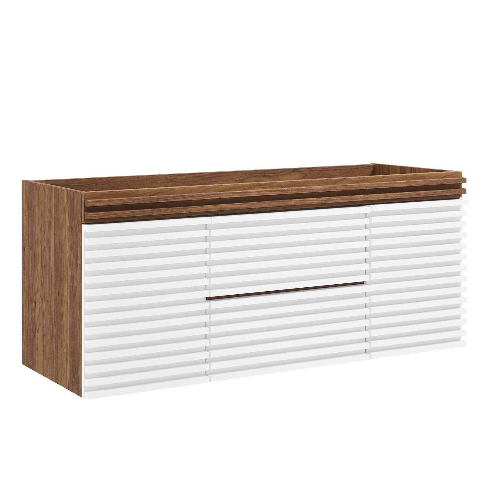 Modway Render 48″ MDF and Particleboard Bathroom Vanity Cabinet – White/Walnut