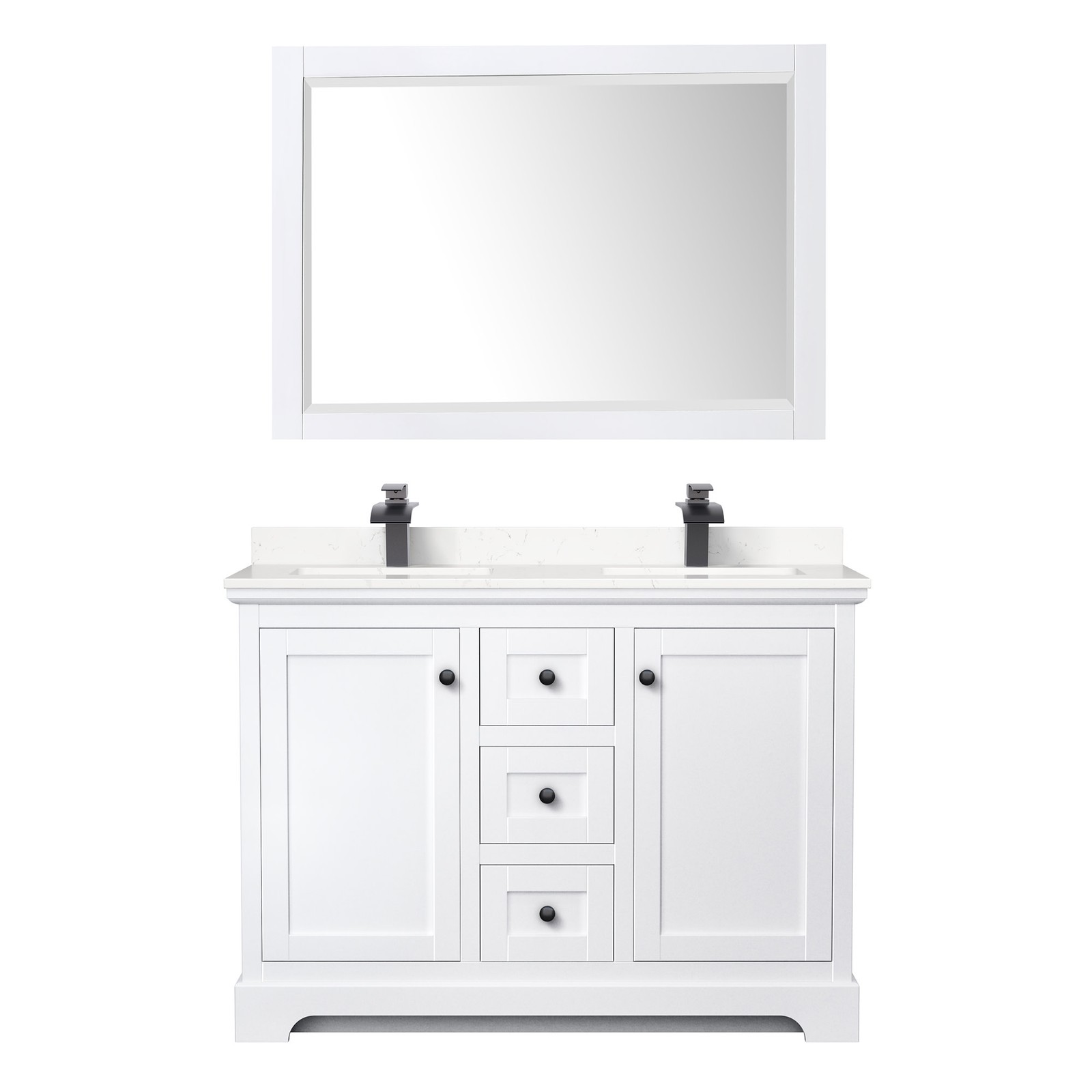 Wyndham Collection WCV232348D-VCA-M46 Avery 48″ – Dark Gray / White Cultured
