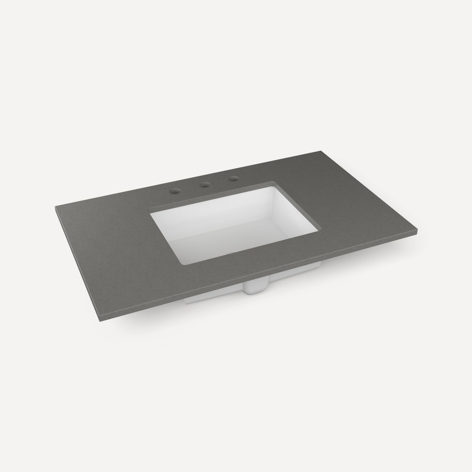 Robern TB37UCO-8 37″ Quartz Vanity Top for Widespread Faucet – Grey
