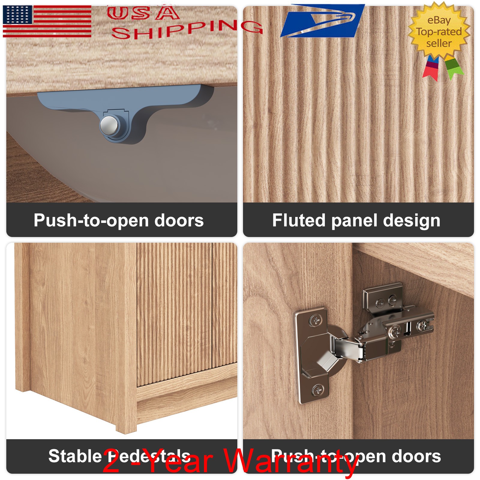 47.3″ Bathroom Vanity w/ Double Sink Storage Cabinet Set with Doors FreeStanding