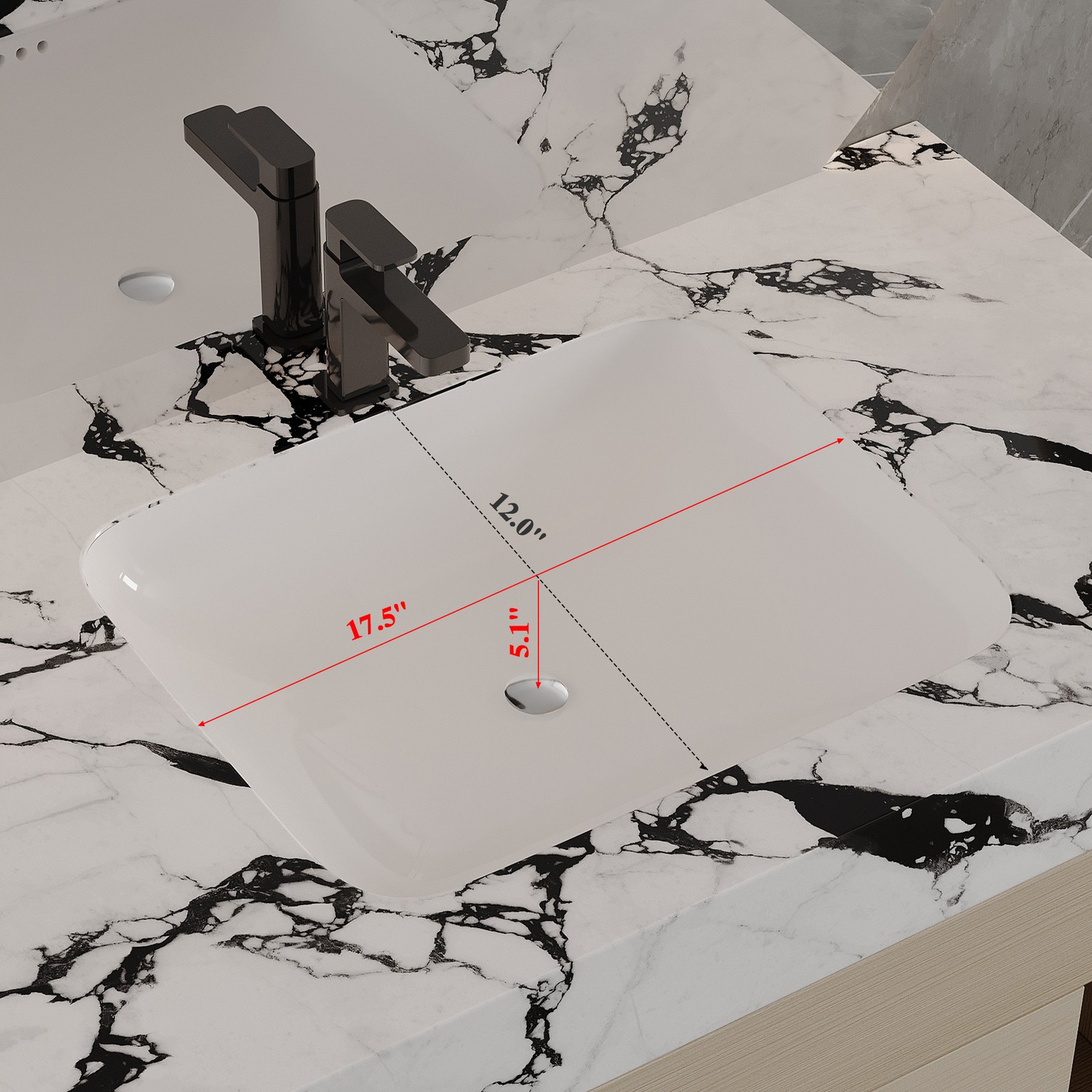 Modern Floating Bathroom Vanity with Ceramic Sink Wall-Mounted Storage Cabinet