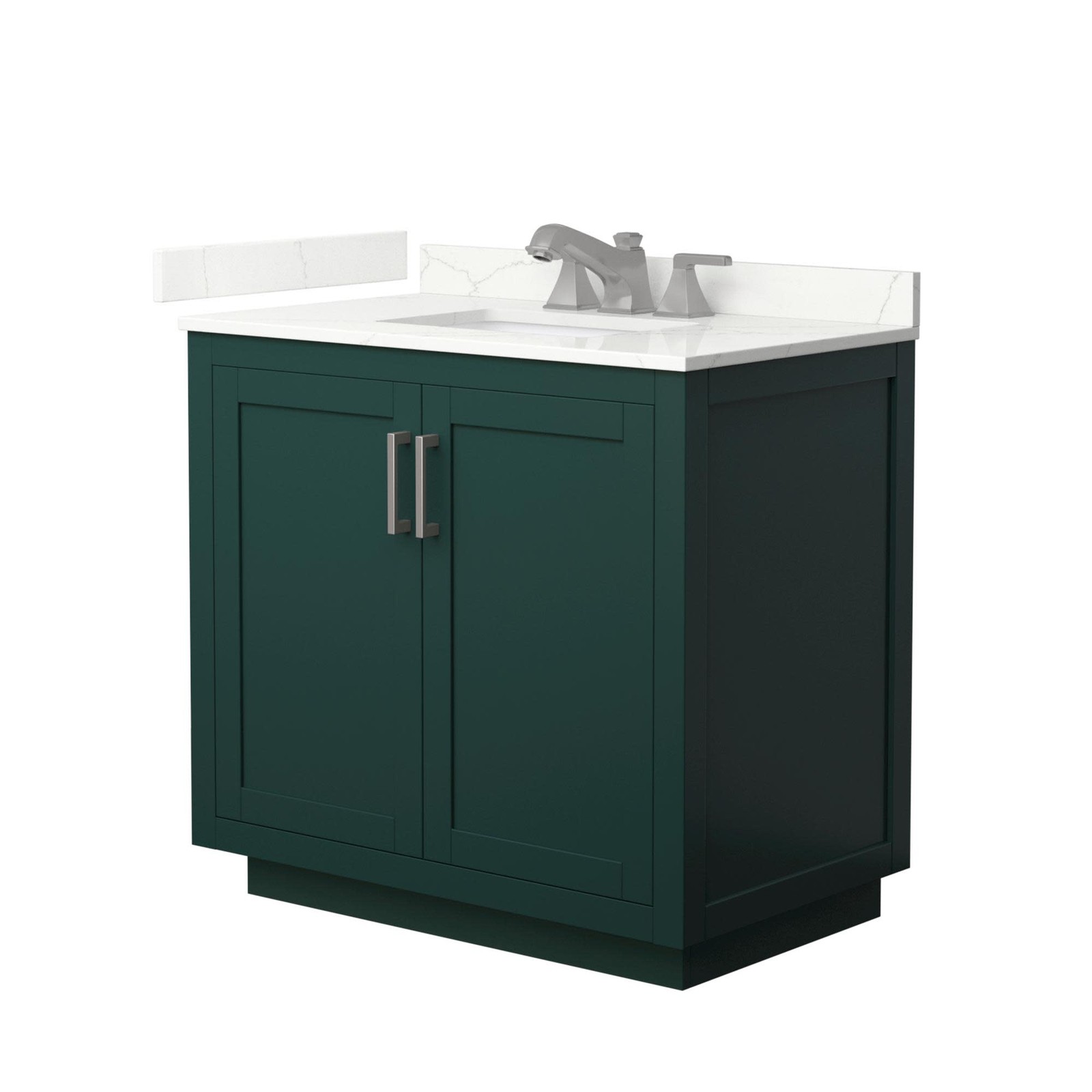 Wyndham Collection WCF292936S-QTZ-US3MXX Miranda 36″ – Dark Gray / Giotto Quartz