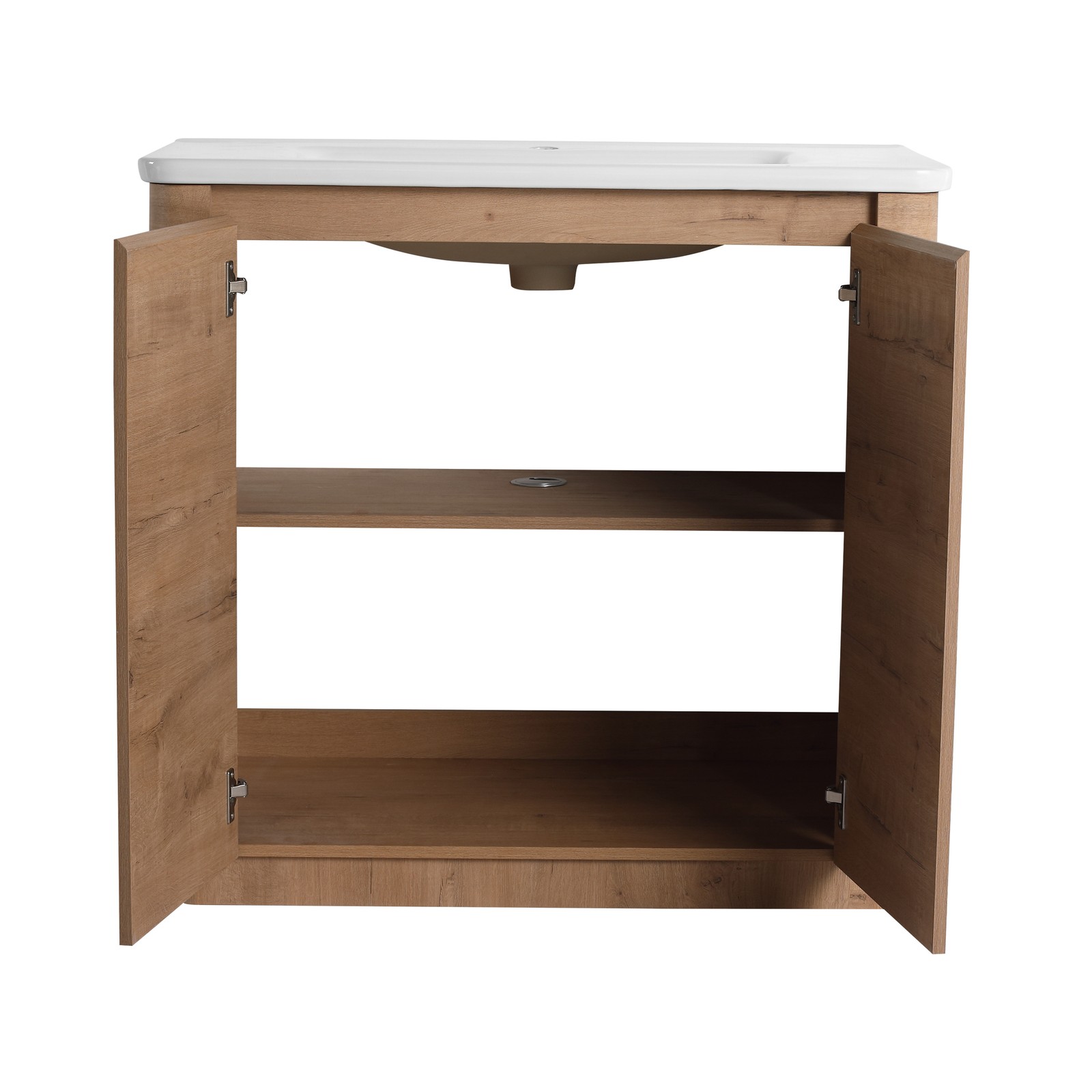36 inch Freestanding Bathroom Vanity with Ceramic Sink Adjustable Shelf Plywood