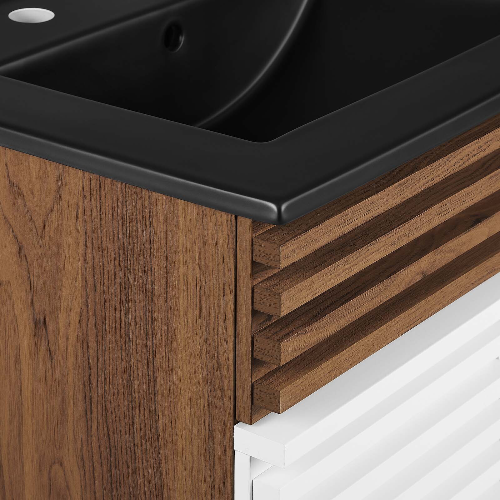 Modway Render 24″ Bathroom Vanity With Sink in White Walnut Black