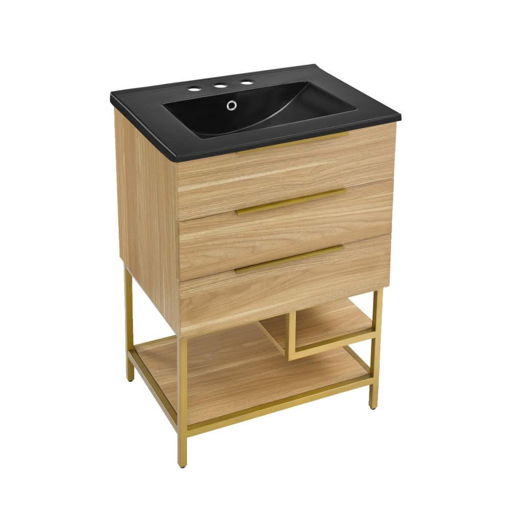 Swiss Madison SM-BV380-3MB Carre 24″ – Golden Oak / Matte Black