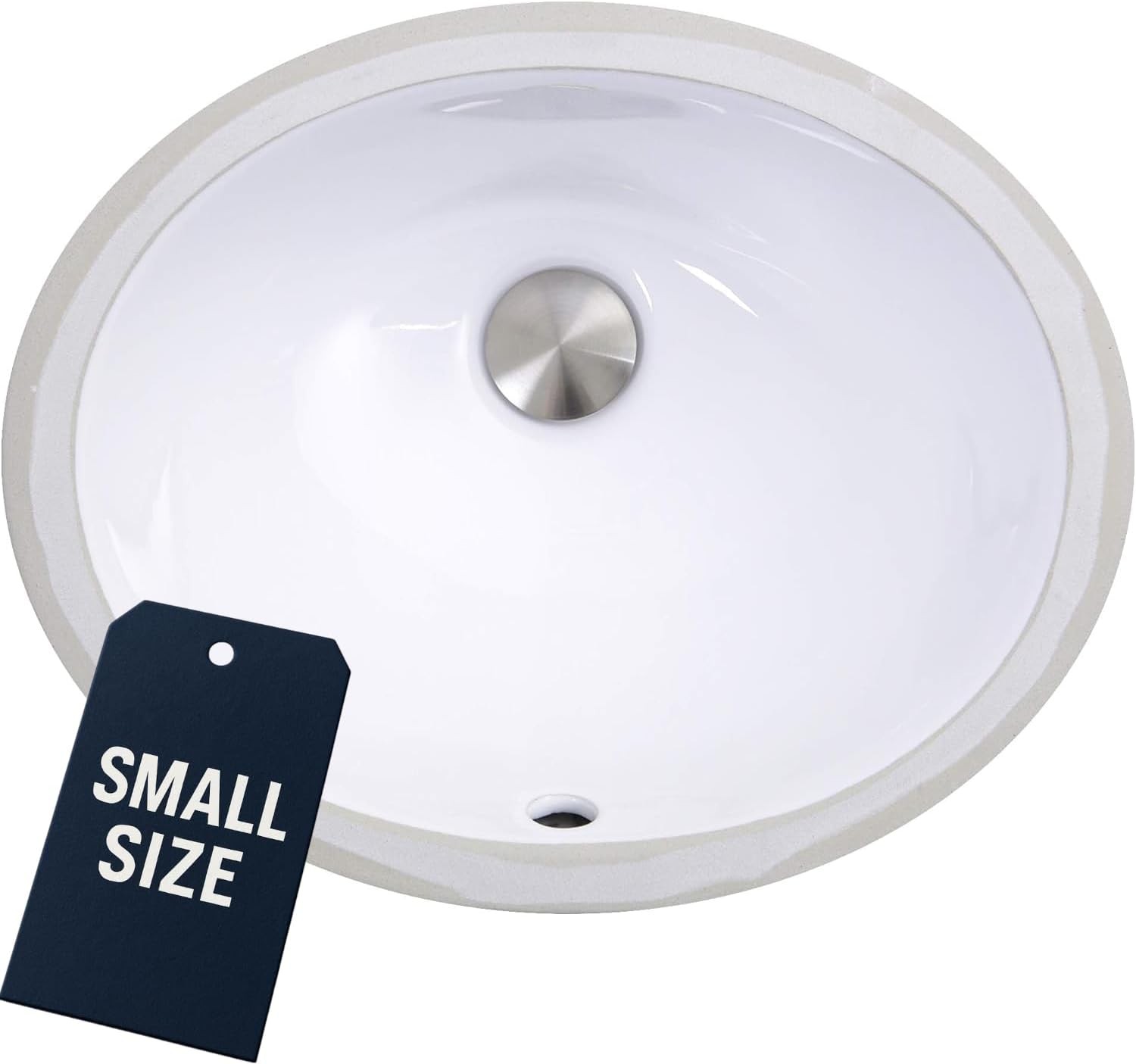 Nantucket Sinks UM-13×10-W Small Undermount Bathroom Sink– 13″x10″ Interior Bowl