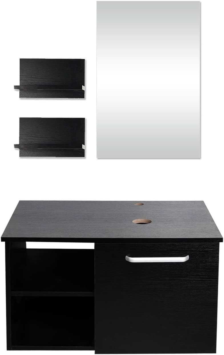 28″ Bathroom Vanity Sink Combo Wall Mounted Cabinet Drawers Mirror Faucet Drain