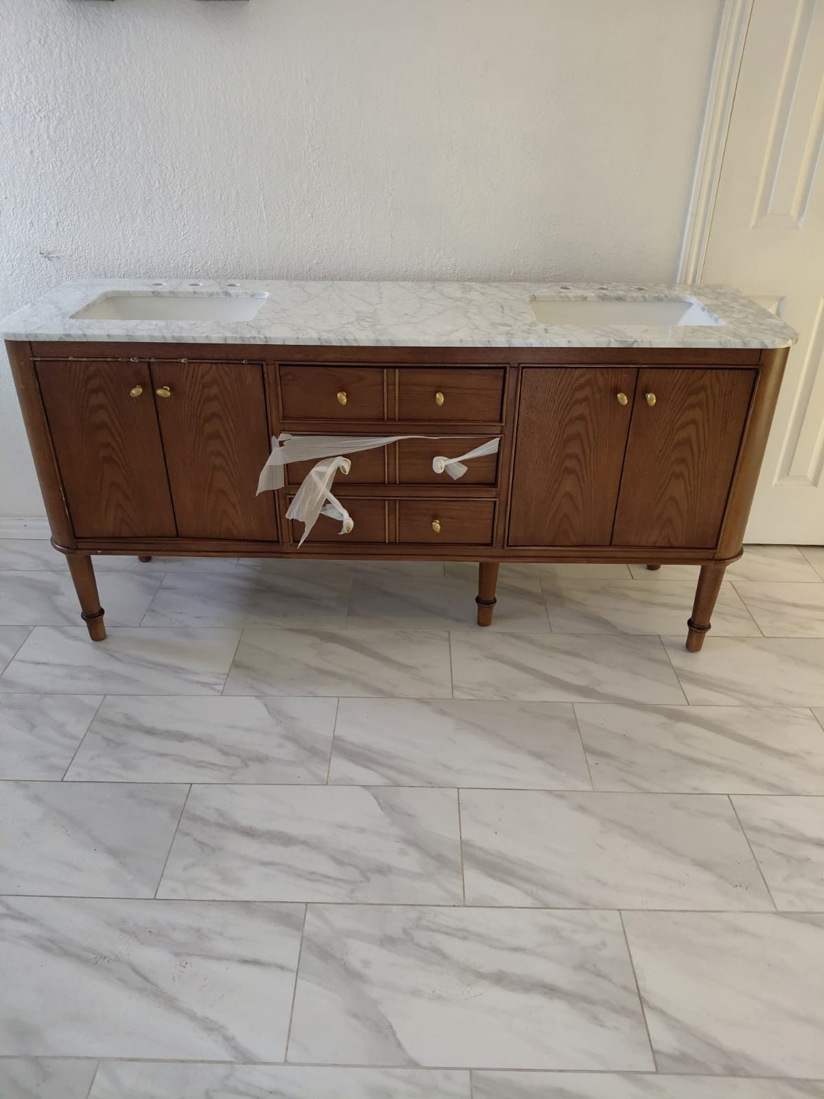Collette Double Sink Bath Vanity – Only $485: Minor damage – Retails for $2,699