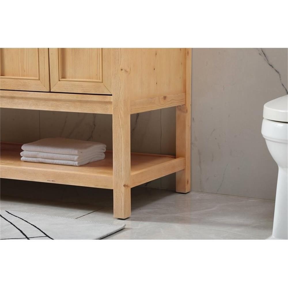 Elegant Decor Metropolis 60″ Aluminum MDF Double Bathroom Vanity in Natural Wood