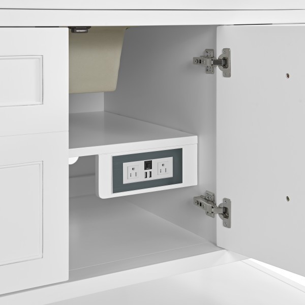 60″ James Martin Breckenridge 330-V60S-BW-3CAR Vanity Cabinet Carrara Marble Top