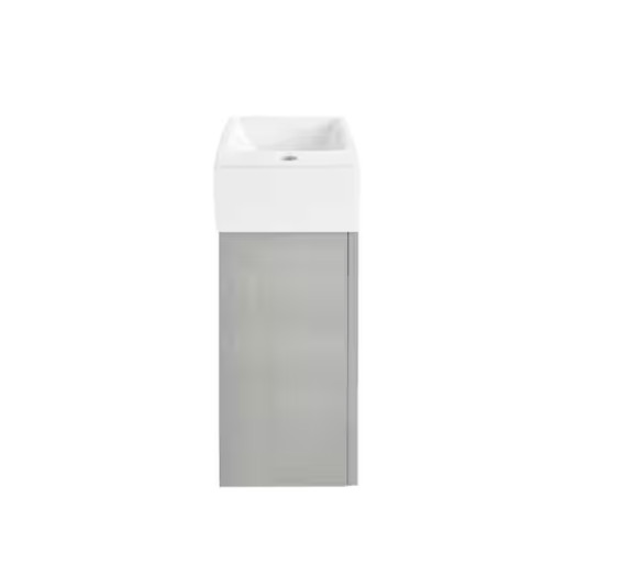 Swiss Madison Colmer 18″ Wall‑Mounted Vanity Base Only – Brushed Gray SM-BV613C