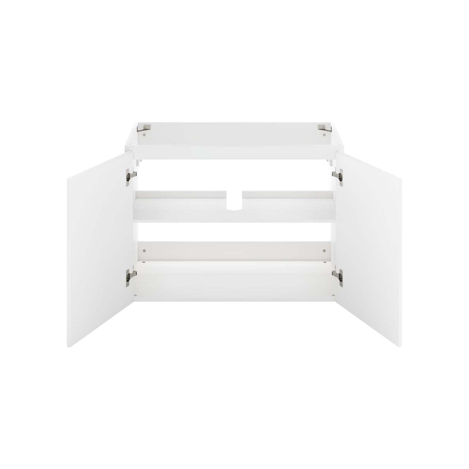 Modway Vitality 35″ Plastic and Wood Wall-Mount Bathroom Vanity in White