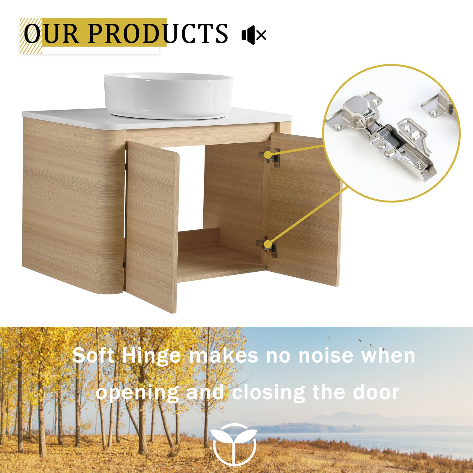 72″ Floating Bathroom Vanity W/ 2 White Ceramic Sink Stone Slab Top+Open Shelves